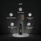 Comb base functioning as incense holder with stick burning through comb design