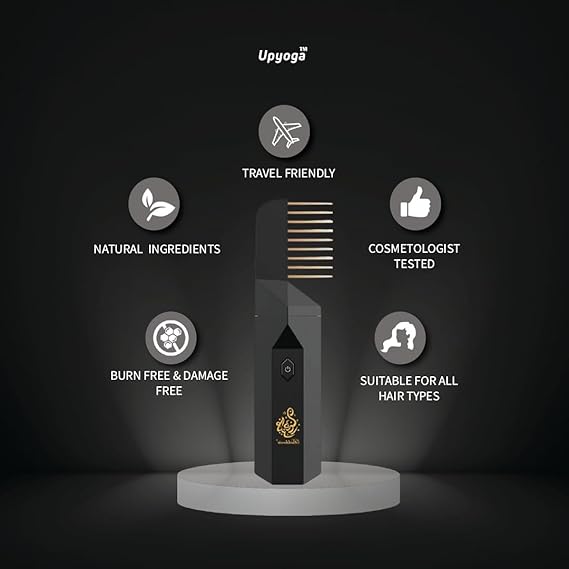 Comb base functioning as incense holder with stick burning through comb design