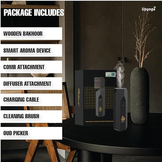 Woman wearing the hair comb incense burner accessory in braid with subtle scent