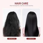 Woman using Glide Pro cordless hair straightener while traveling